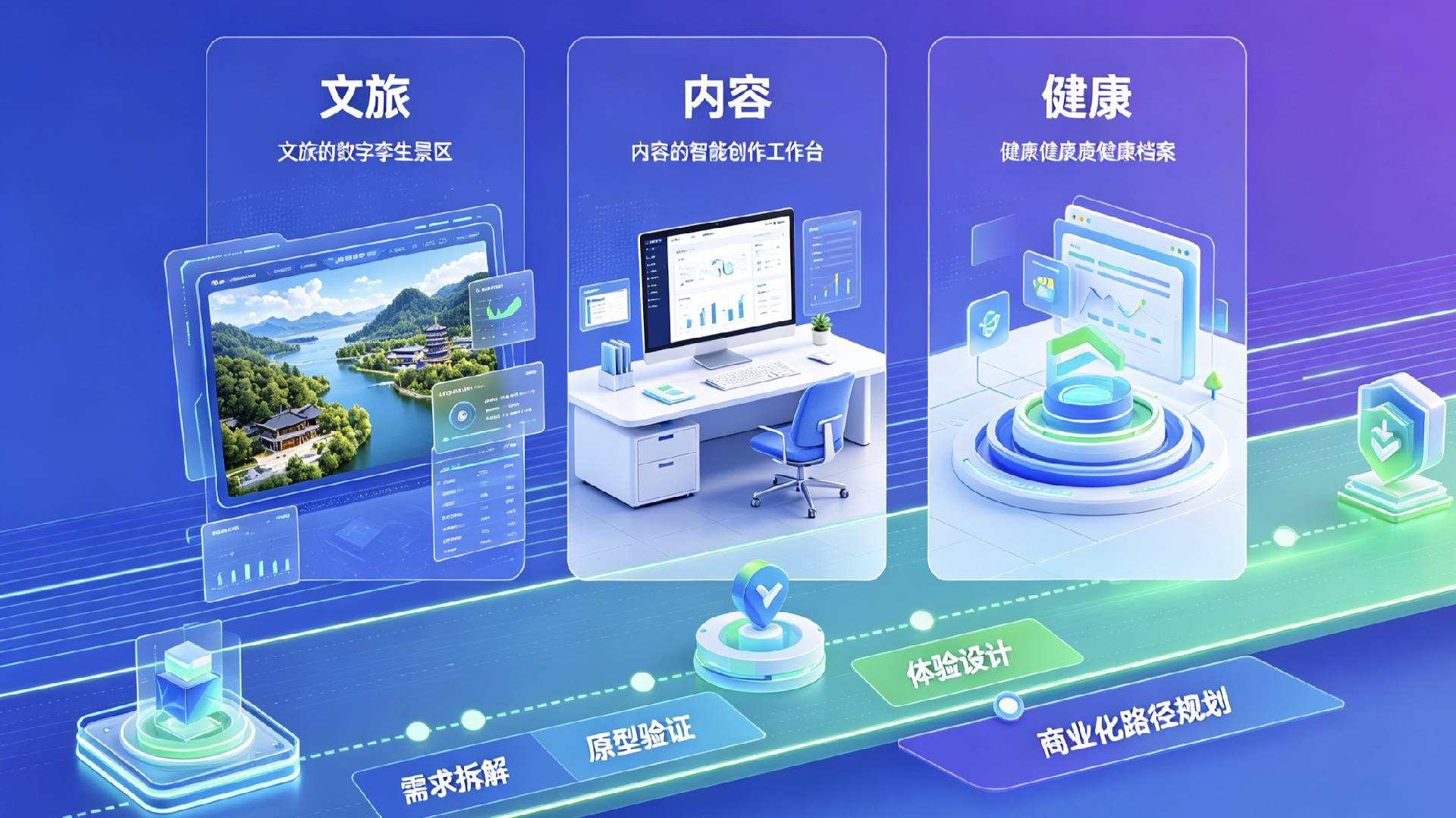 文旅、内容与健康行业产品从需求拆解到商业化的规划示意